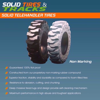 14.00-24 Telehandler Solid Tires with 5 Bolt Hole Rims