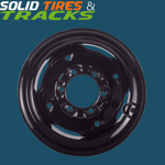 27x10.50-15 Skid Steer Wheel/Rim 8x15 - Glossy Black